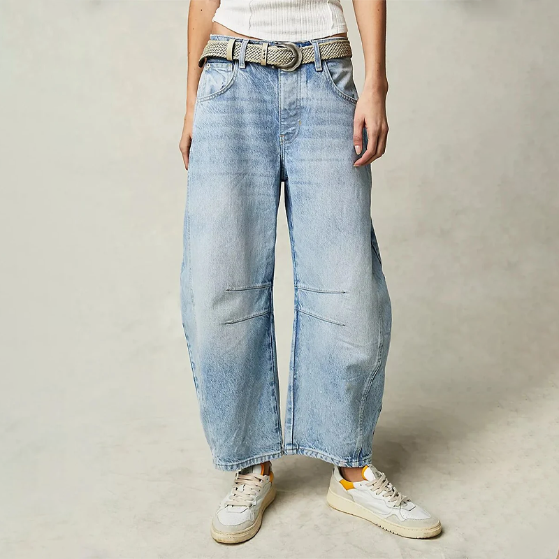 Relaxed Barrel Leg Jeans with High Waist, view 23