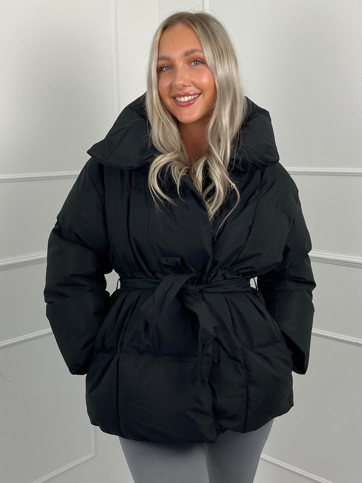 Short Quilted Winter Jacket with Fitted Waist, view 19