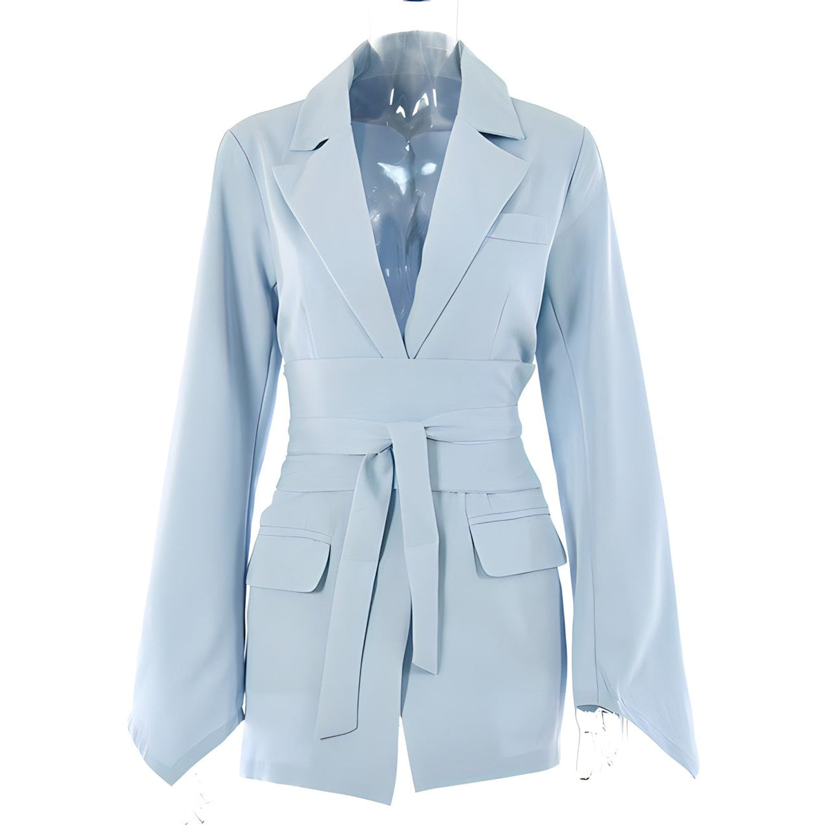 Belted Tailored Blazer in Blue