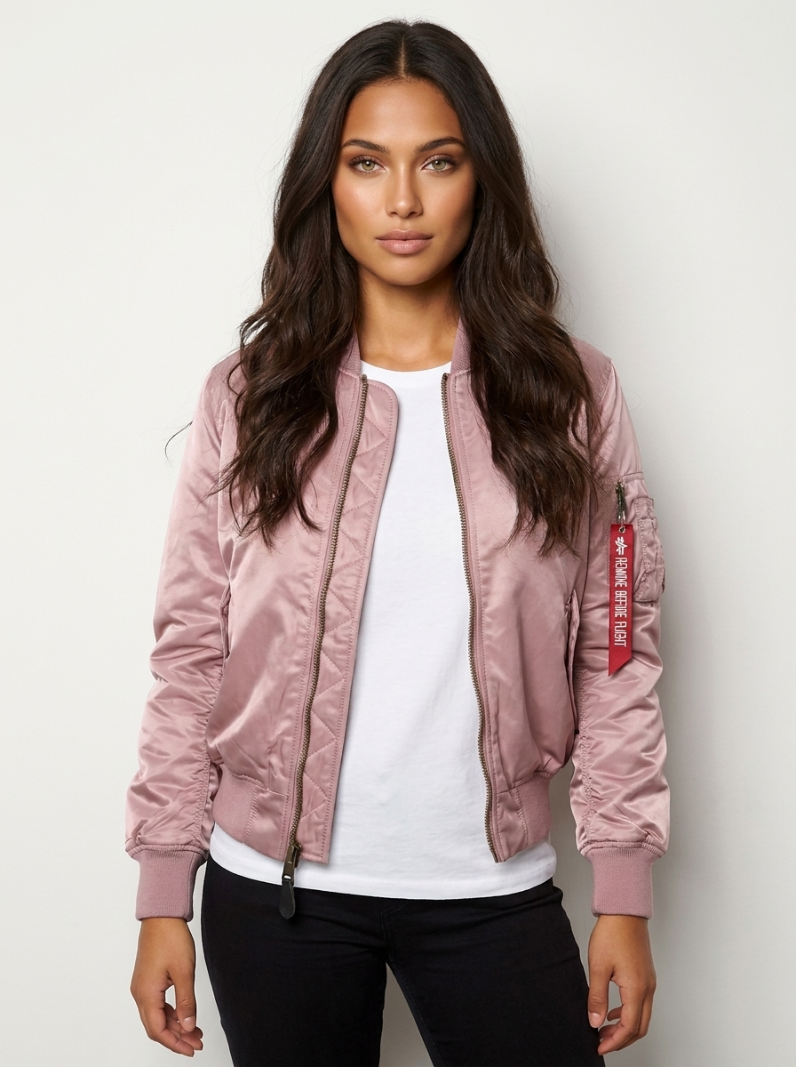Classic Satin Bomber Jacket with Utility Pockets, view 13