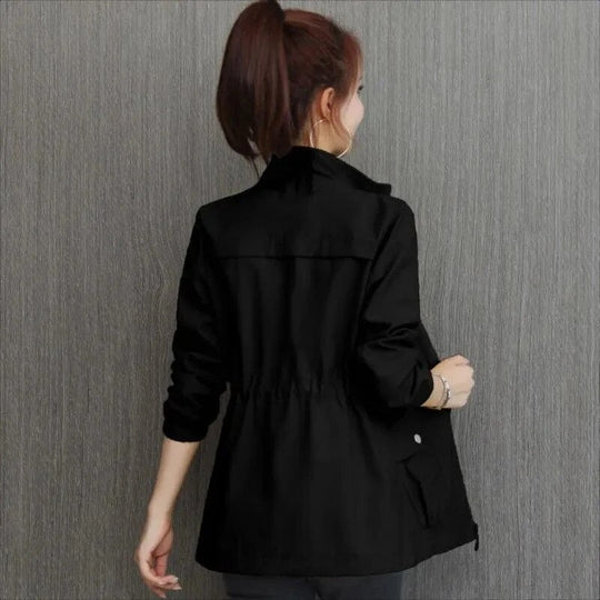 Lightweight Waterproof Trench Jacket in Black