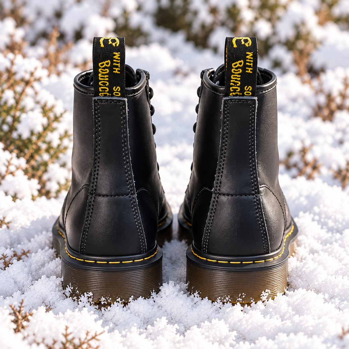 Vegan leather lace-up boots, view 2