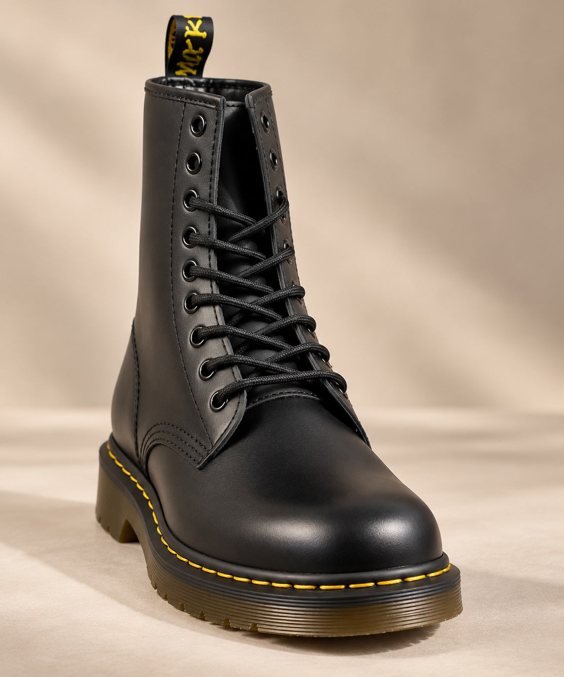 Vegan leather lace-up boots, view 4