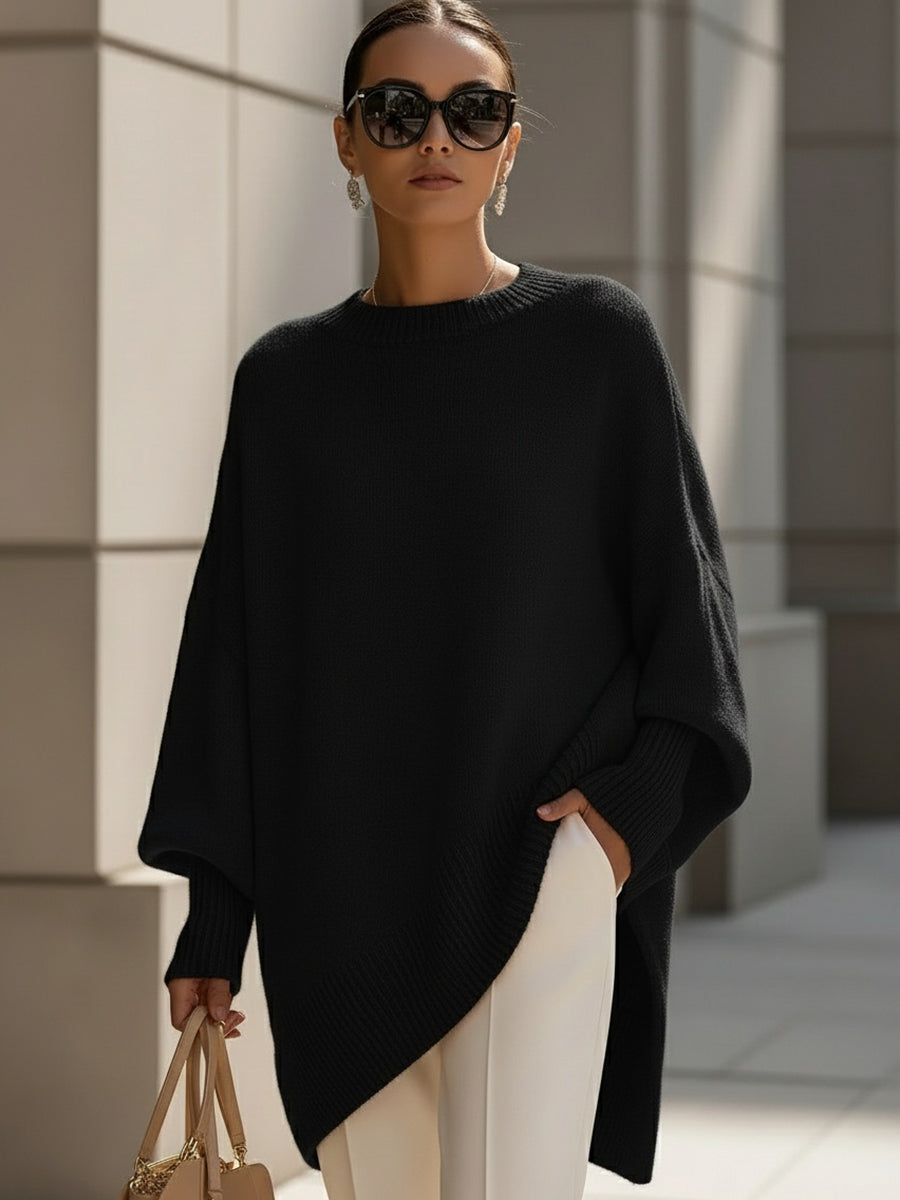 Minimal Oversized Knit Sweater in Black