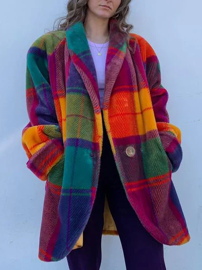 Oversized Check Coat