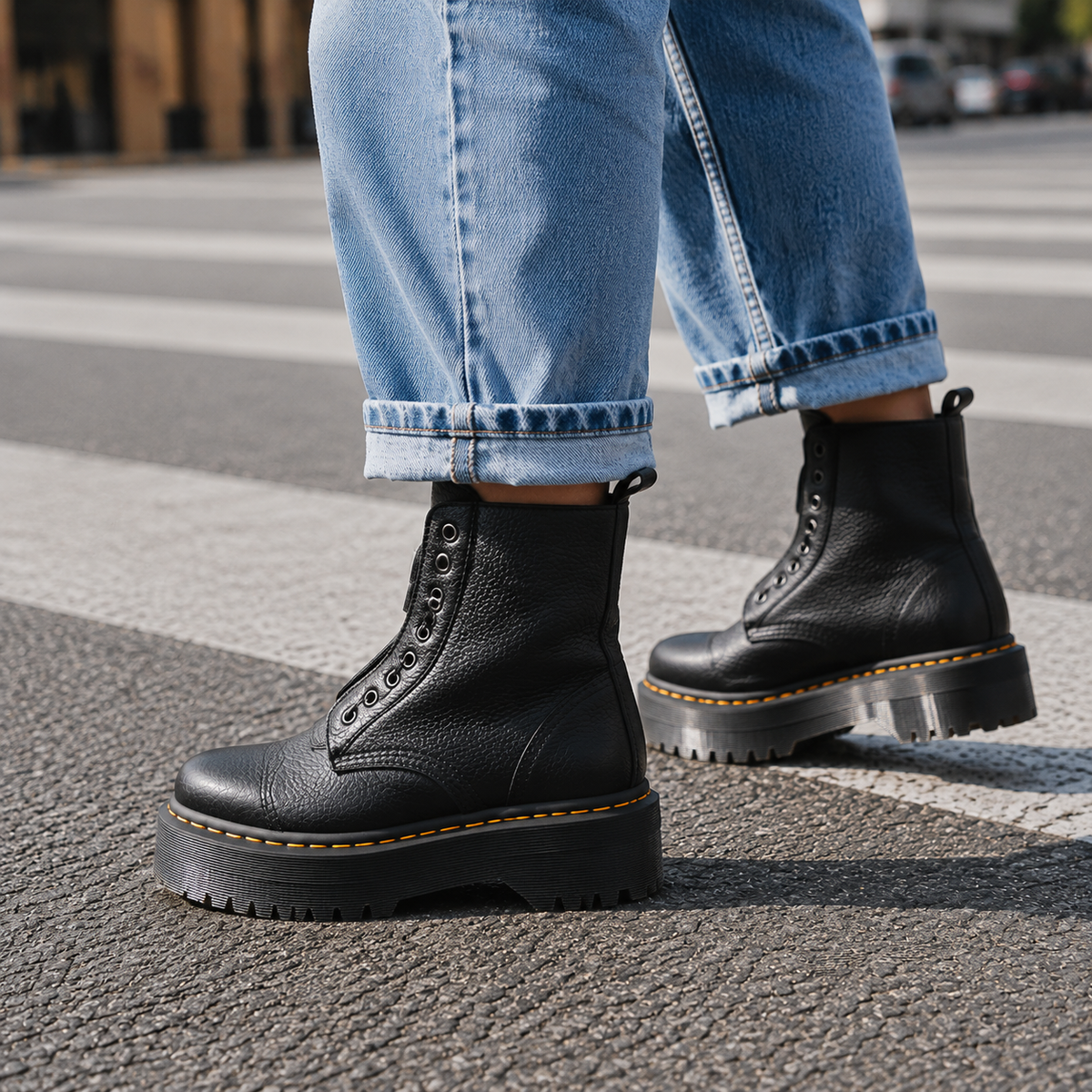 Women's chunky ridged platform ankle boots