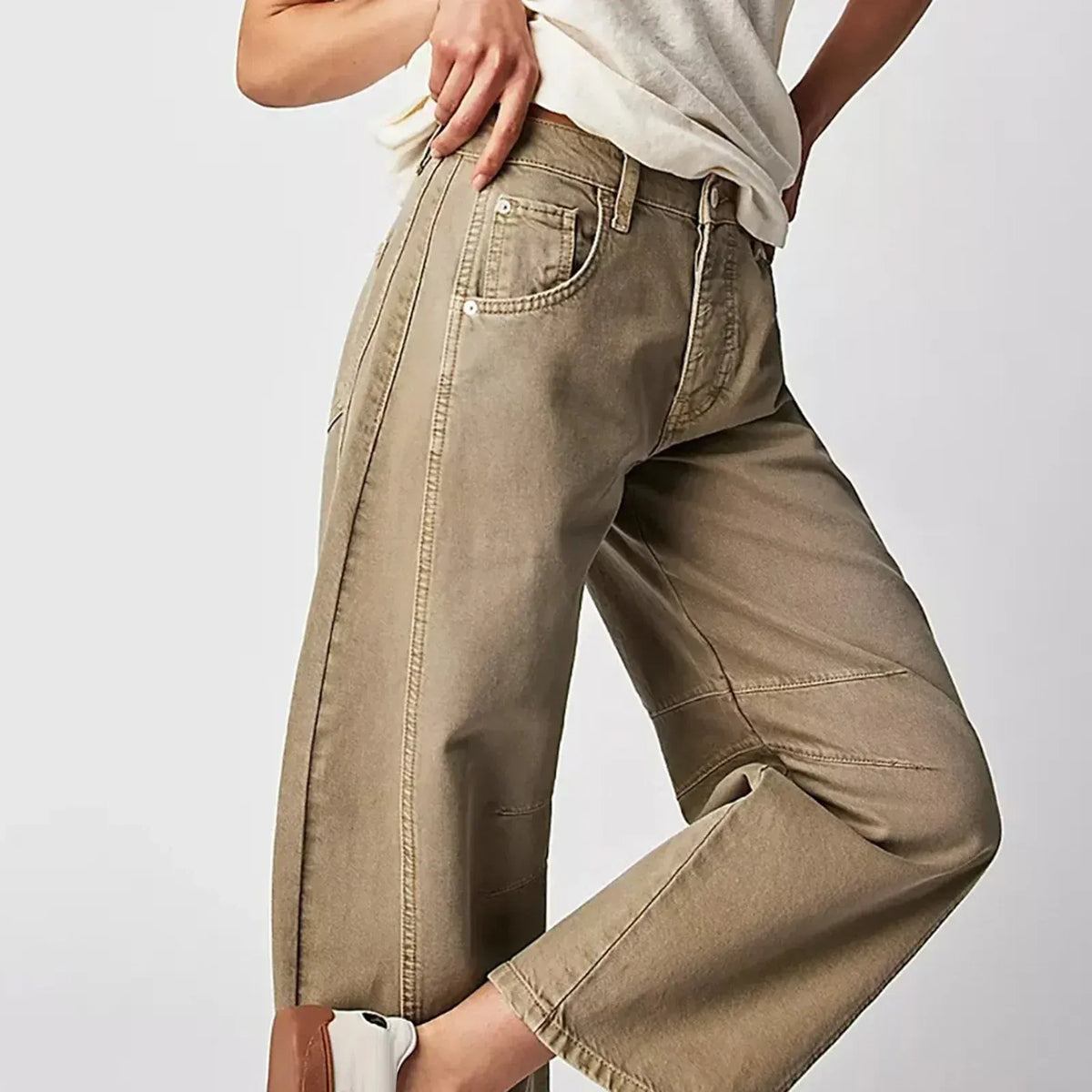 Relaxed Barrel Leg Jeans with High Waist, view 17