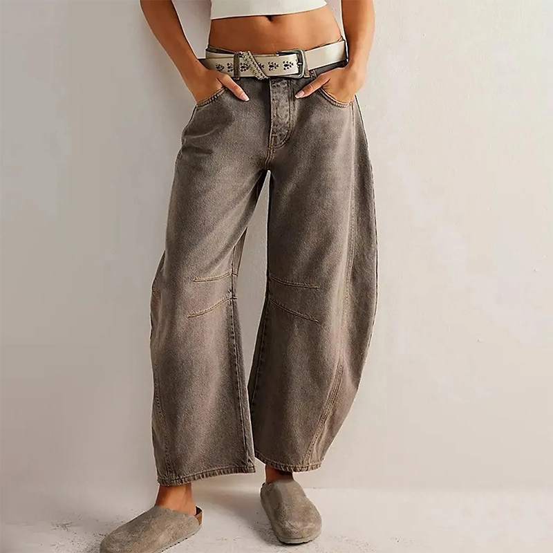 Relaxed Barrel Leg Jeans with High Waist, view 20