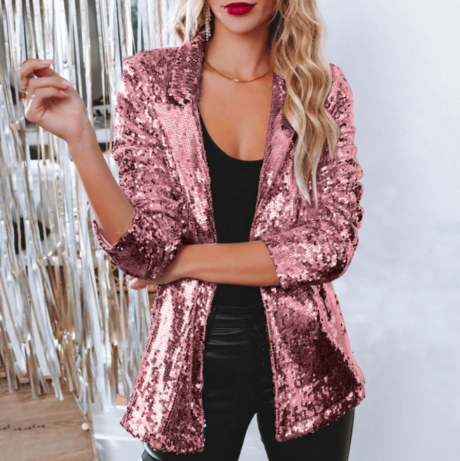 Sequin Blazer in Pink