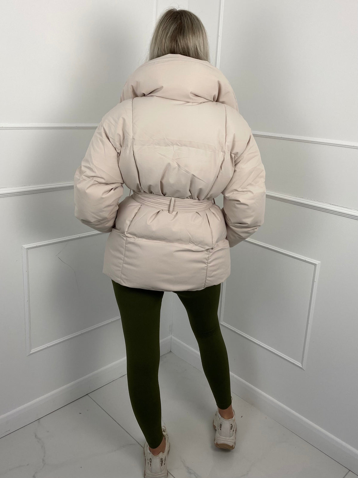 Short Quilted Winter Jacket with Fitted Waist, view 14