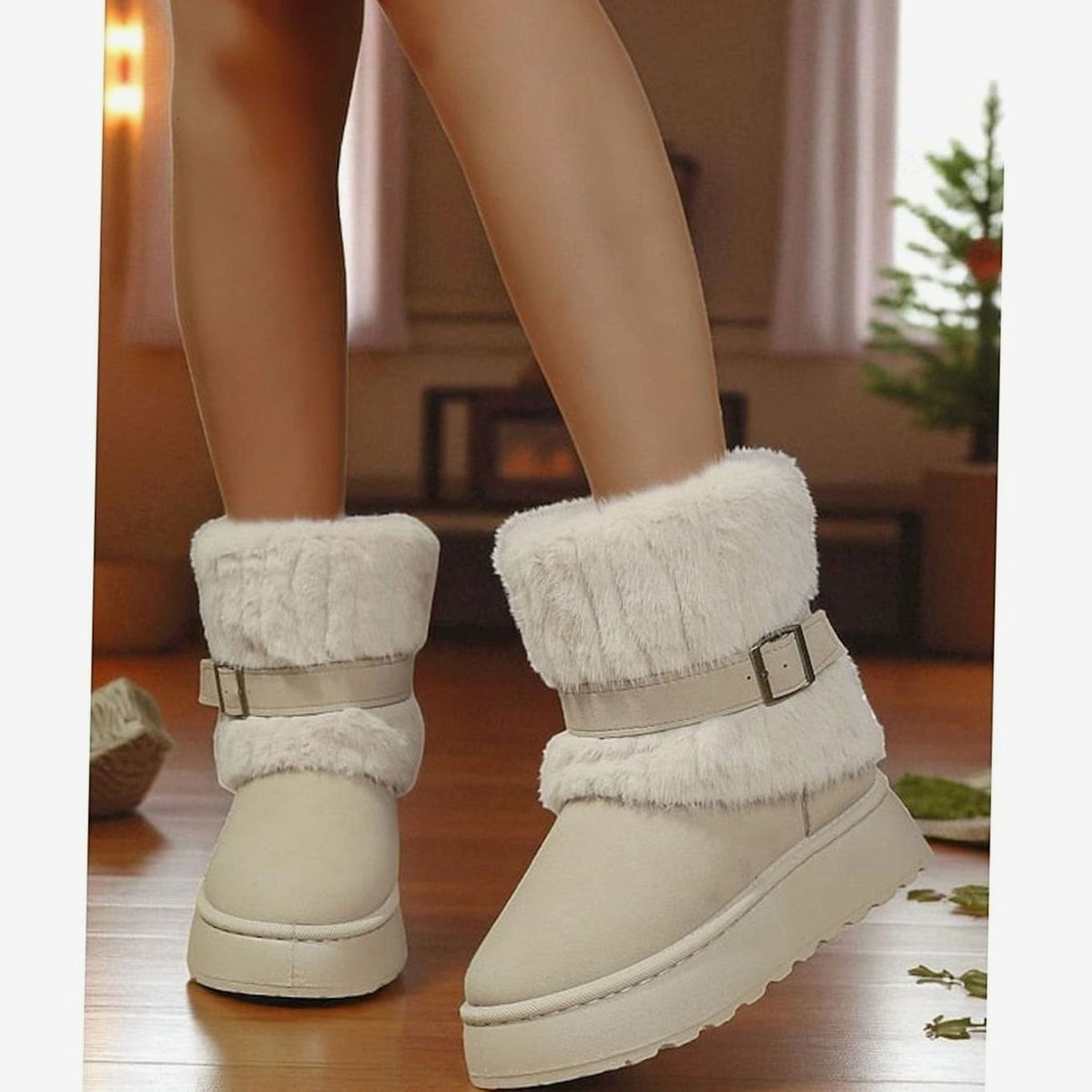 Women's fur-trimmed snow boots, view 5