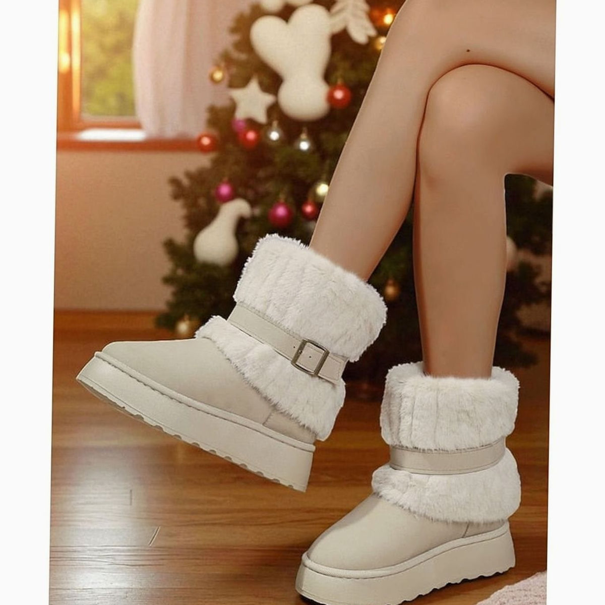 Women's fur-trimmed snow boots, view 6