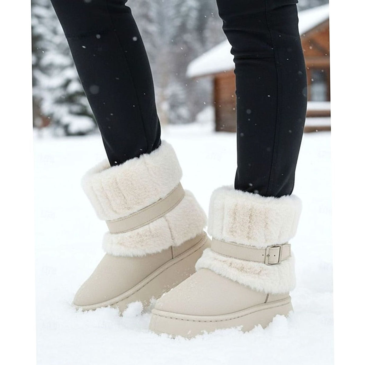 Women's fur-trimmed snow boots, view 7