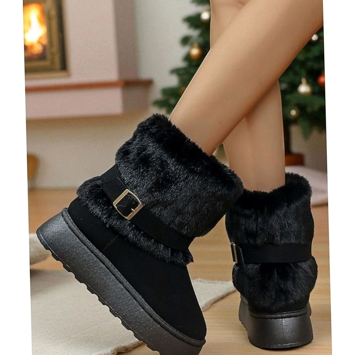 Women's fur-trimmed snow boots, view 8
