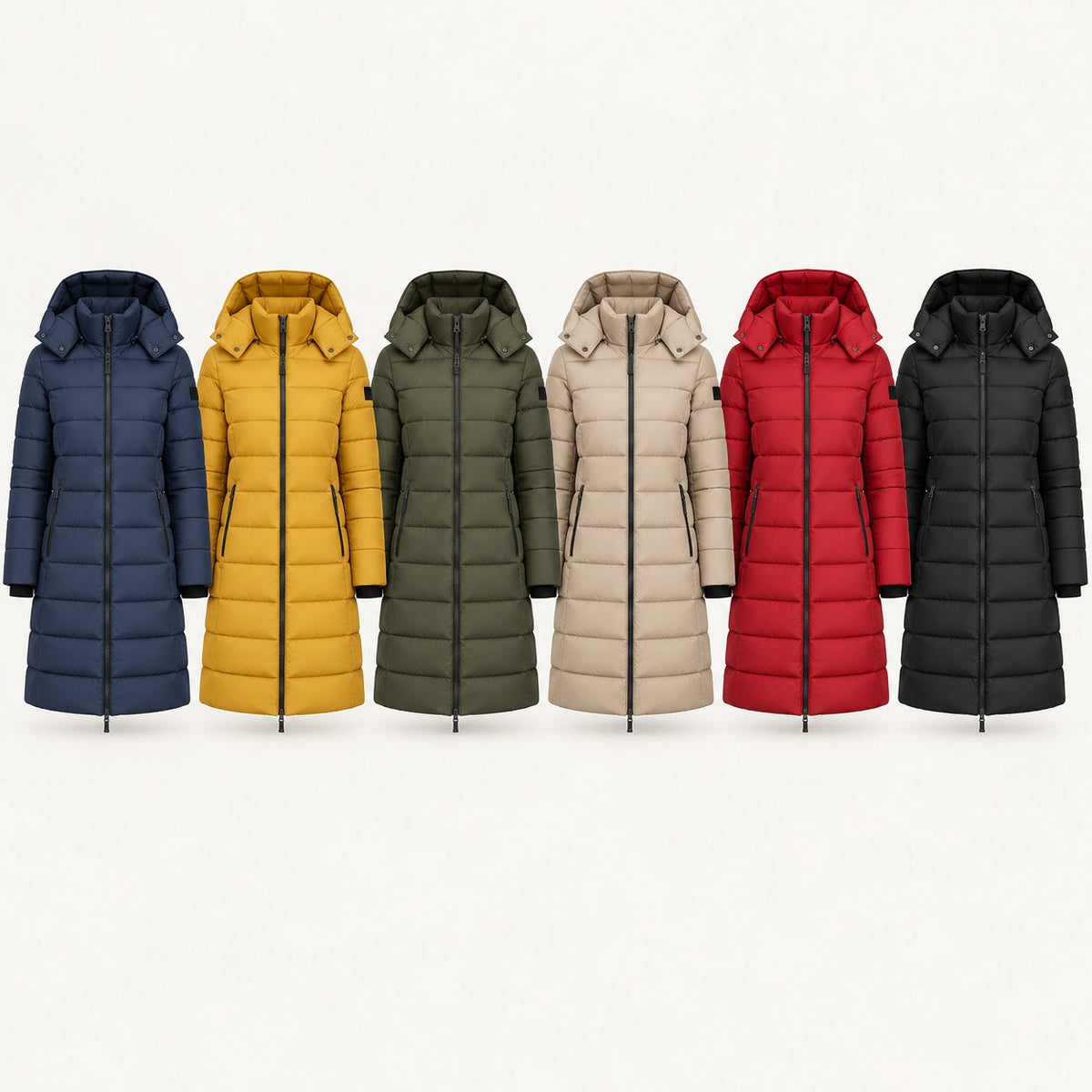 Women's long hooded insulated puffer coat