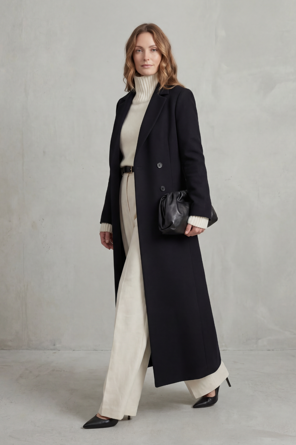 Women's long tailored coat, view 2