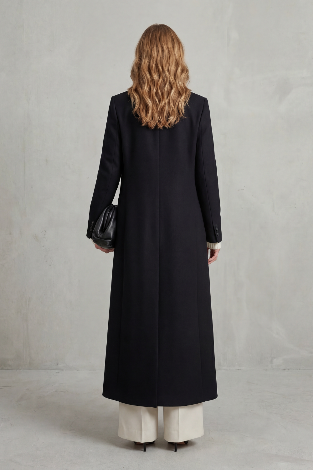 Women's long tailored coat, view 3