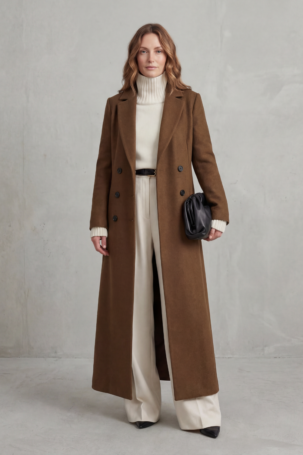 Women's long tailored coat, view 4