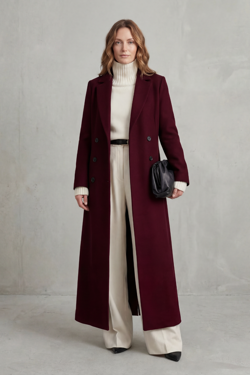 Women's long tailored coat, view 5