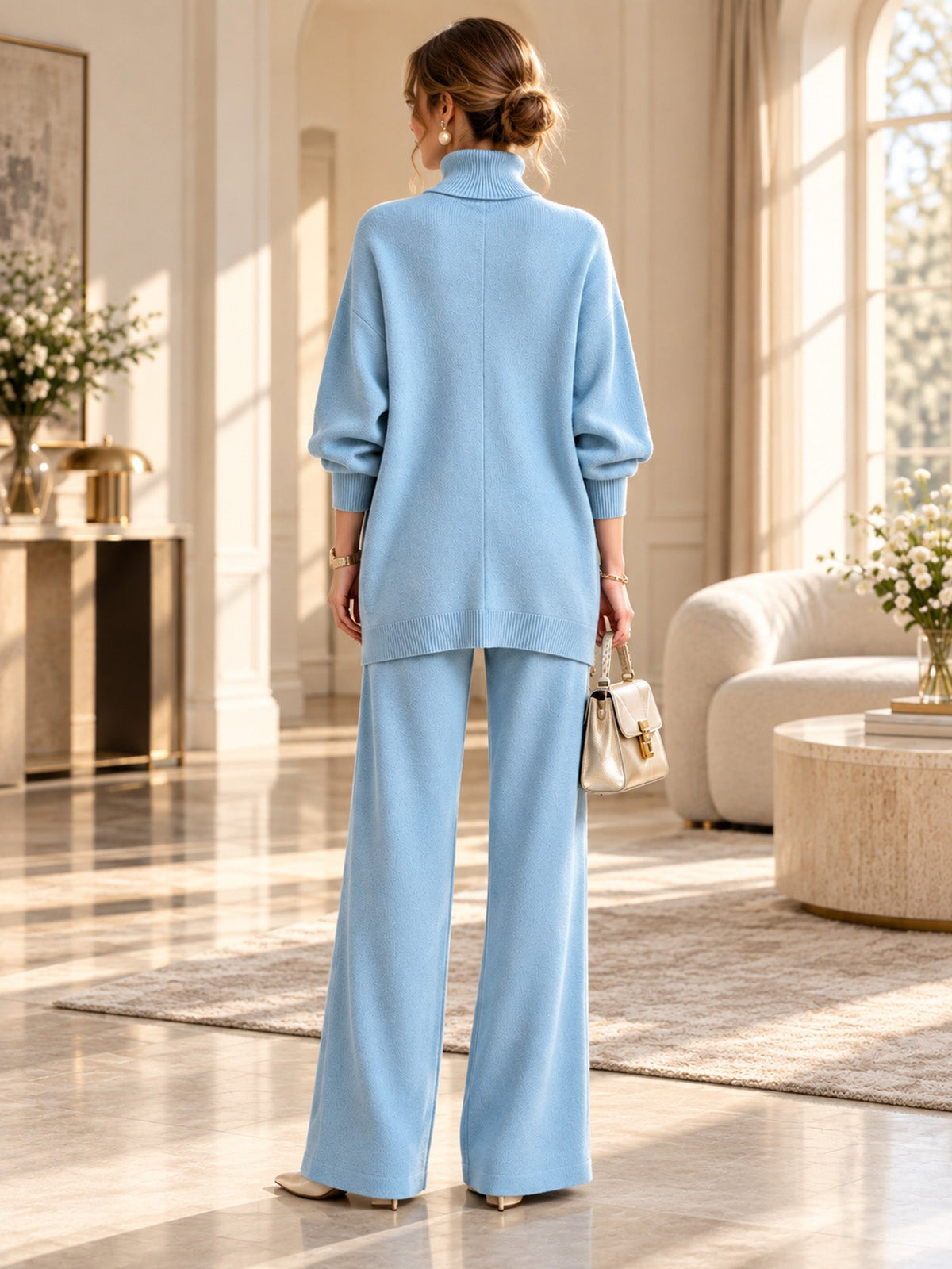 Wrenna | Women's Knit Turtleneck Jumper and Trousers Set