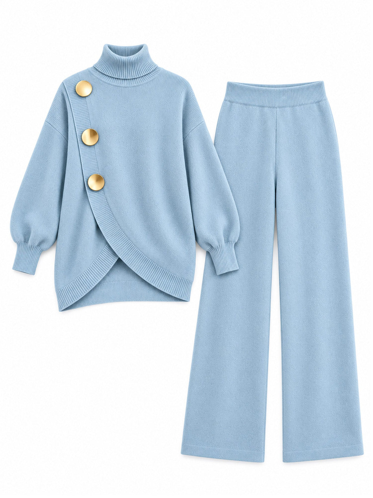 Wrenna | Women's Knit Turtleneck Jumper and Trousers Set