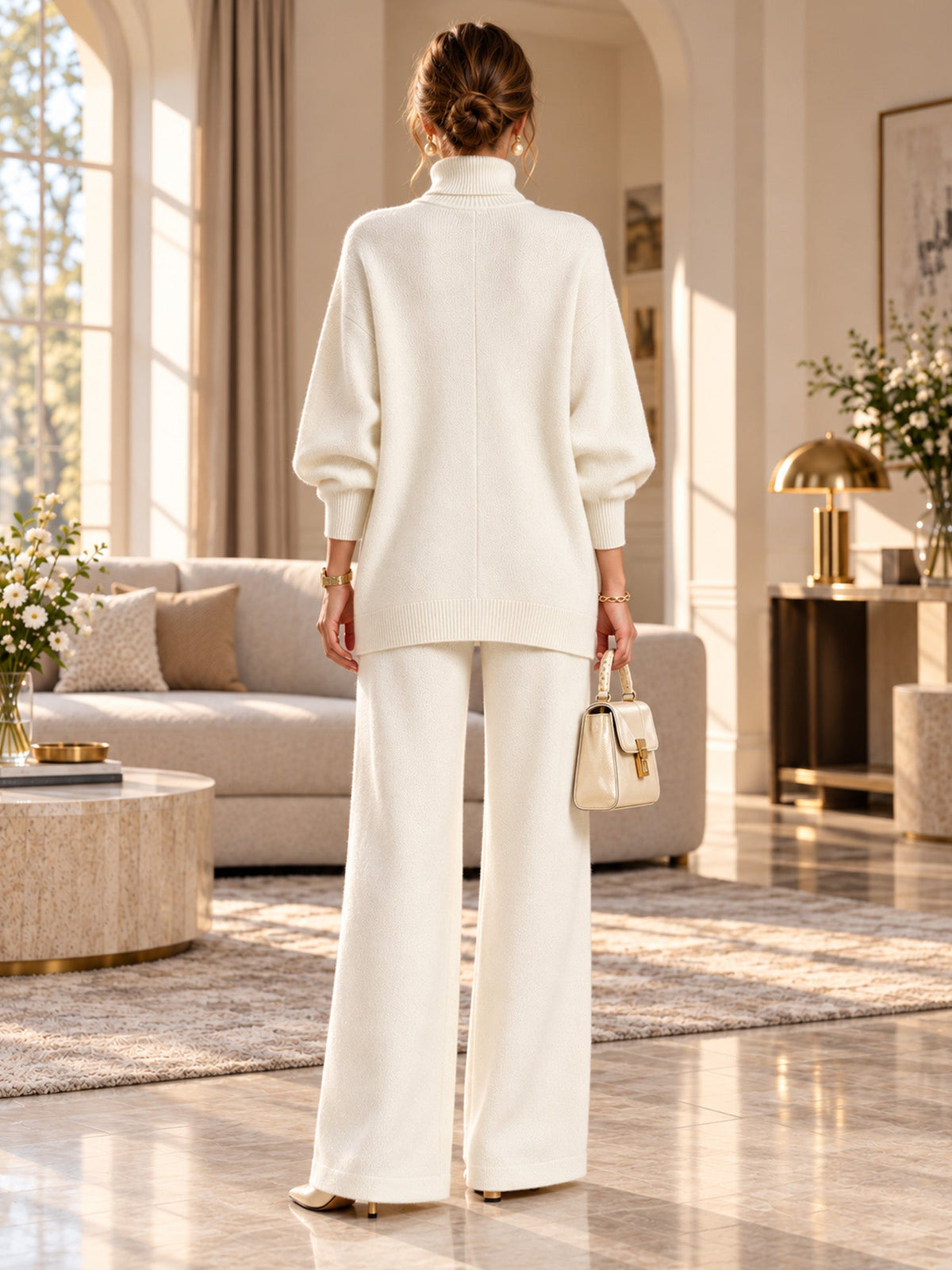Wrenna | Women's Knit Turtleneck Jumper and Trousers Set