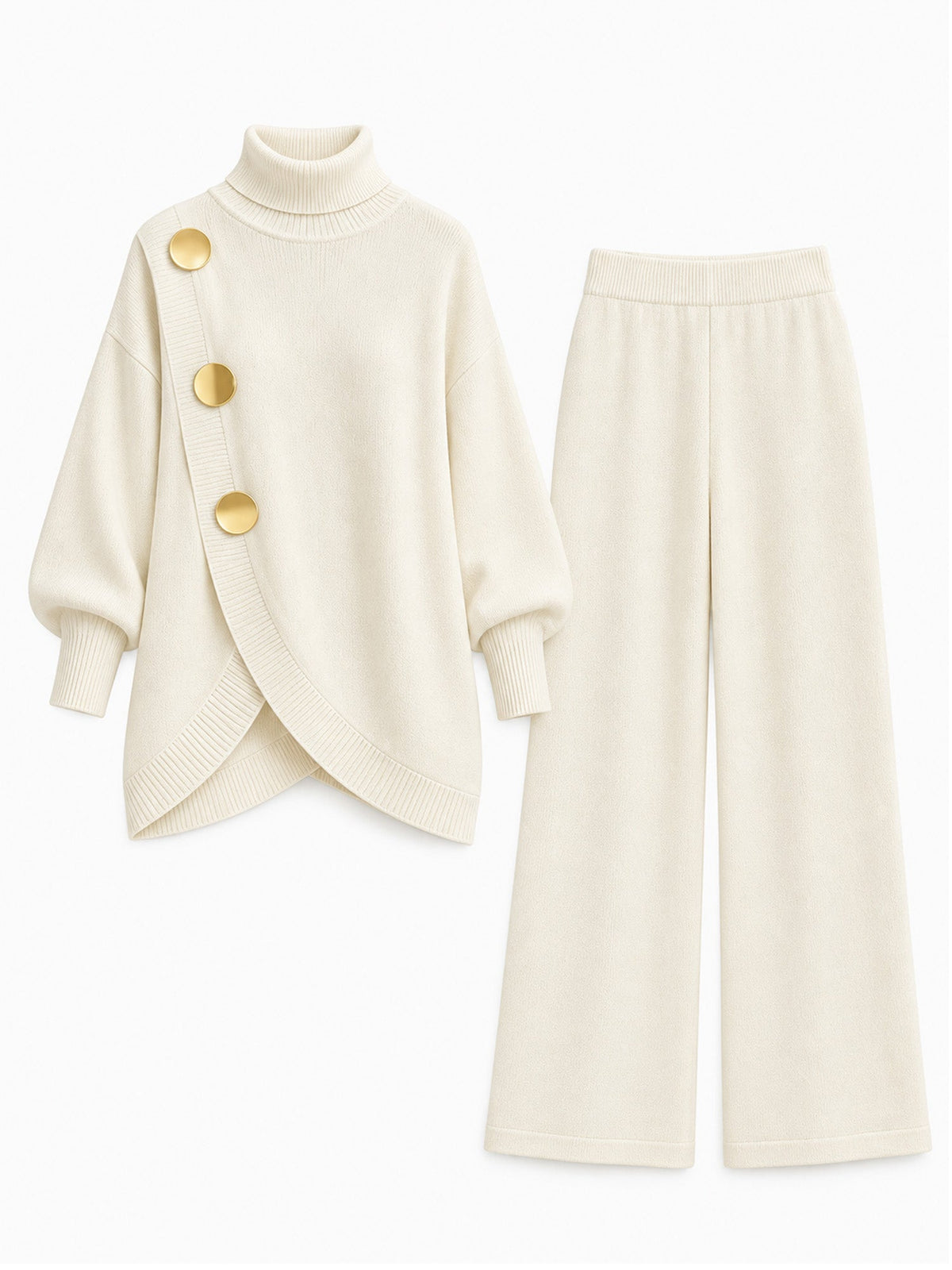 Wrenna | Women's Knit Turtleneck Jumper and Trousers Set