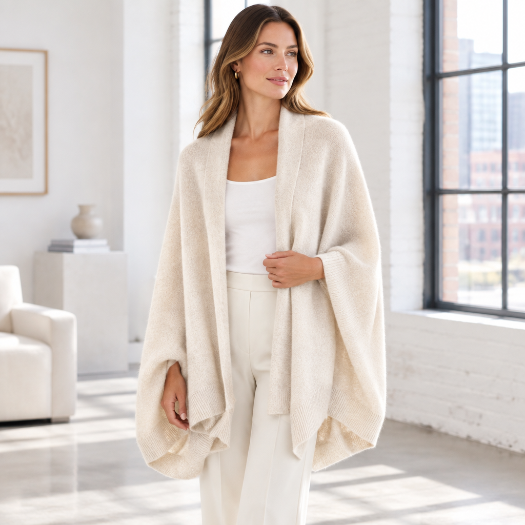 Solenne | Women's Wool Wrap Shawl Cardigan